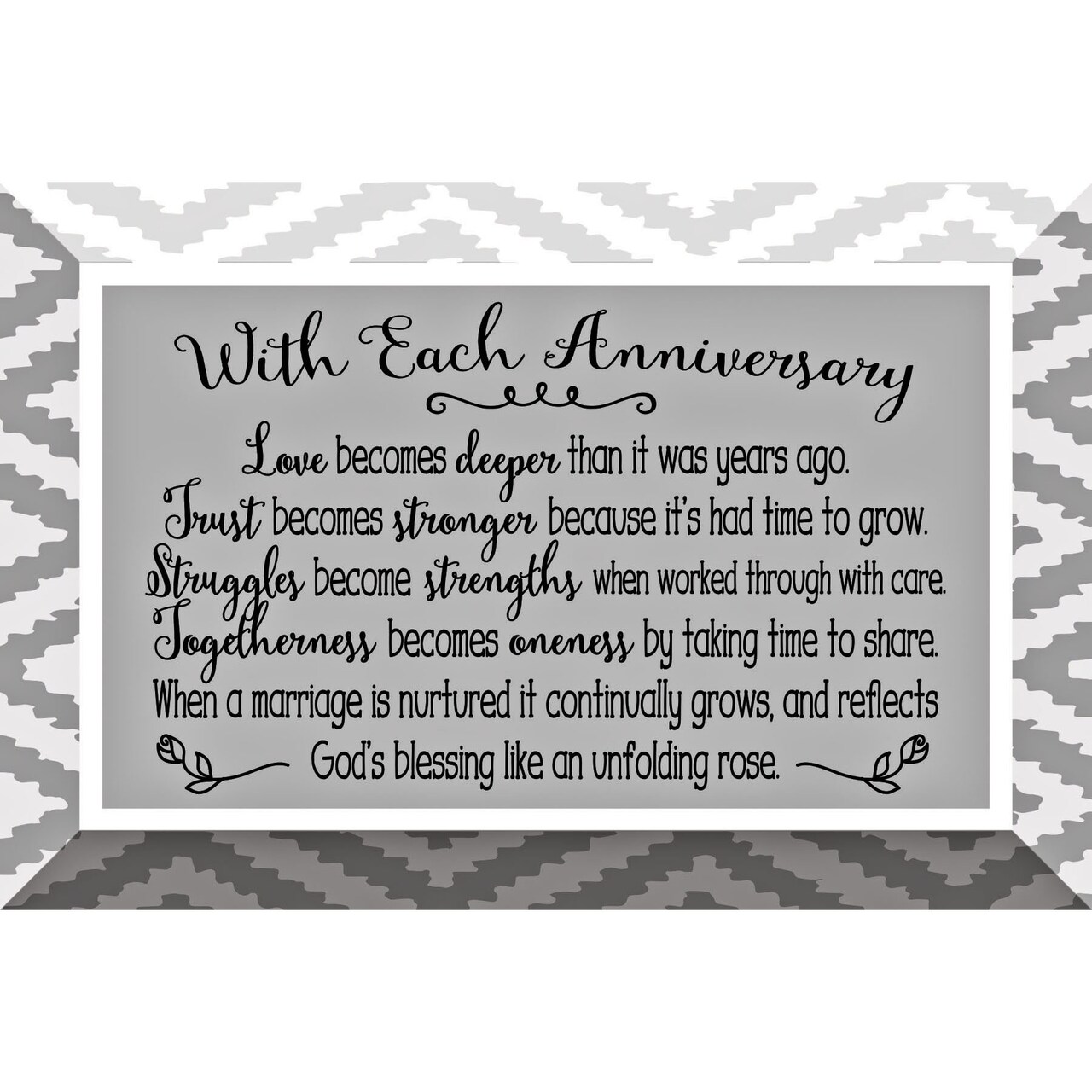 Dexsa With Each Anniversary Glass Plaque with Easel 4 inches x 6 inches